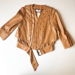 Tan leather jacket